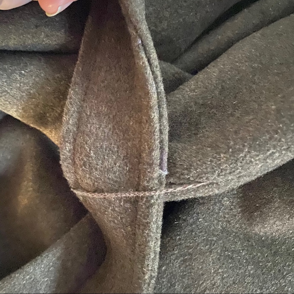 NWOT Cole Haan Wool Blend Cape Zip Jacket Brown Winter Coat 12 - Picture 8 of 8